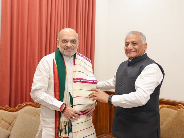 Union Home Minister Amit Shah meets Mizoram Governor VK Singh in Aizawl