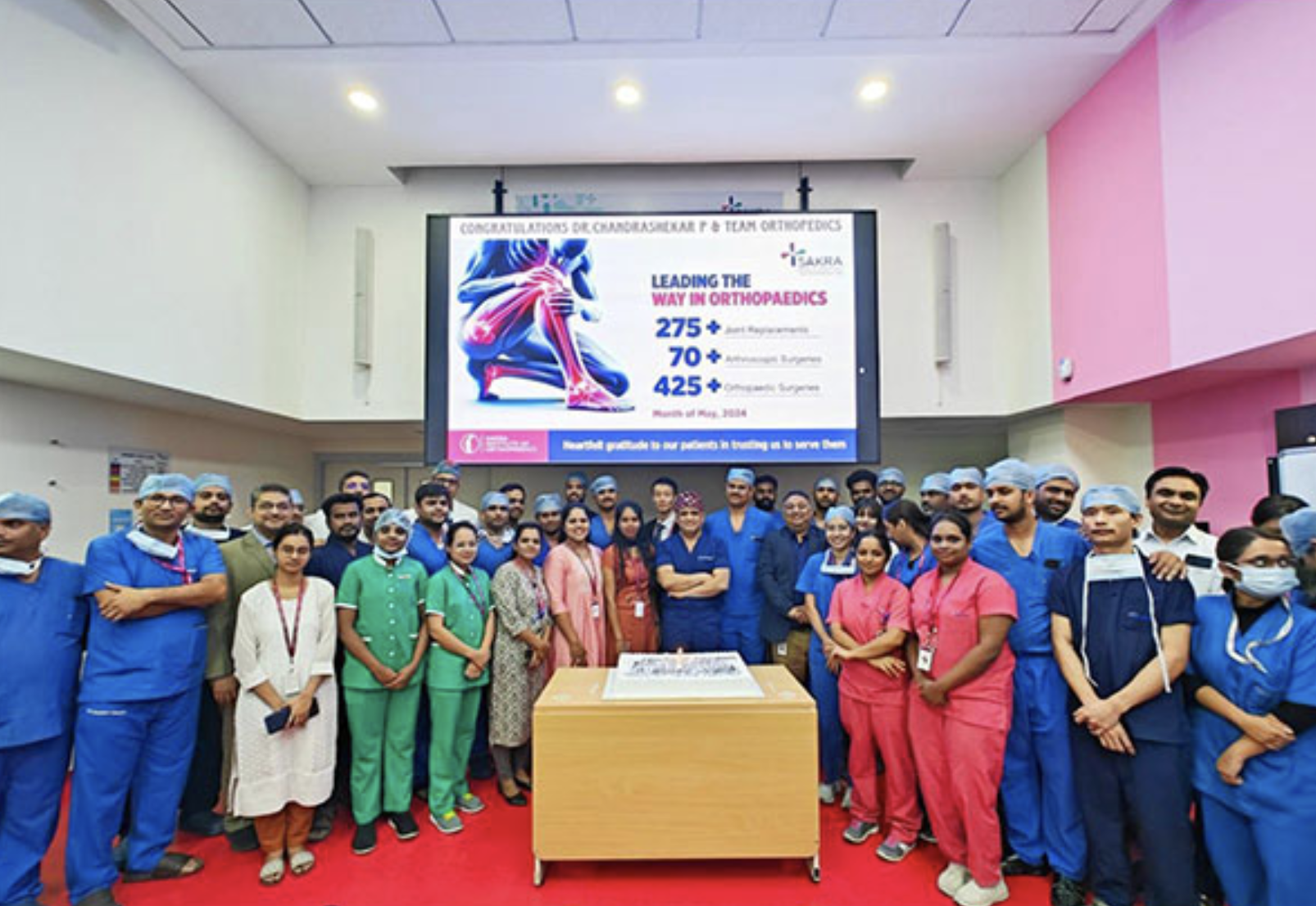Sakra World Hospital Breaks Records with 275+ Joint Replacement Surgeries in May