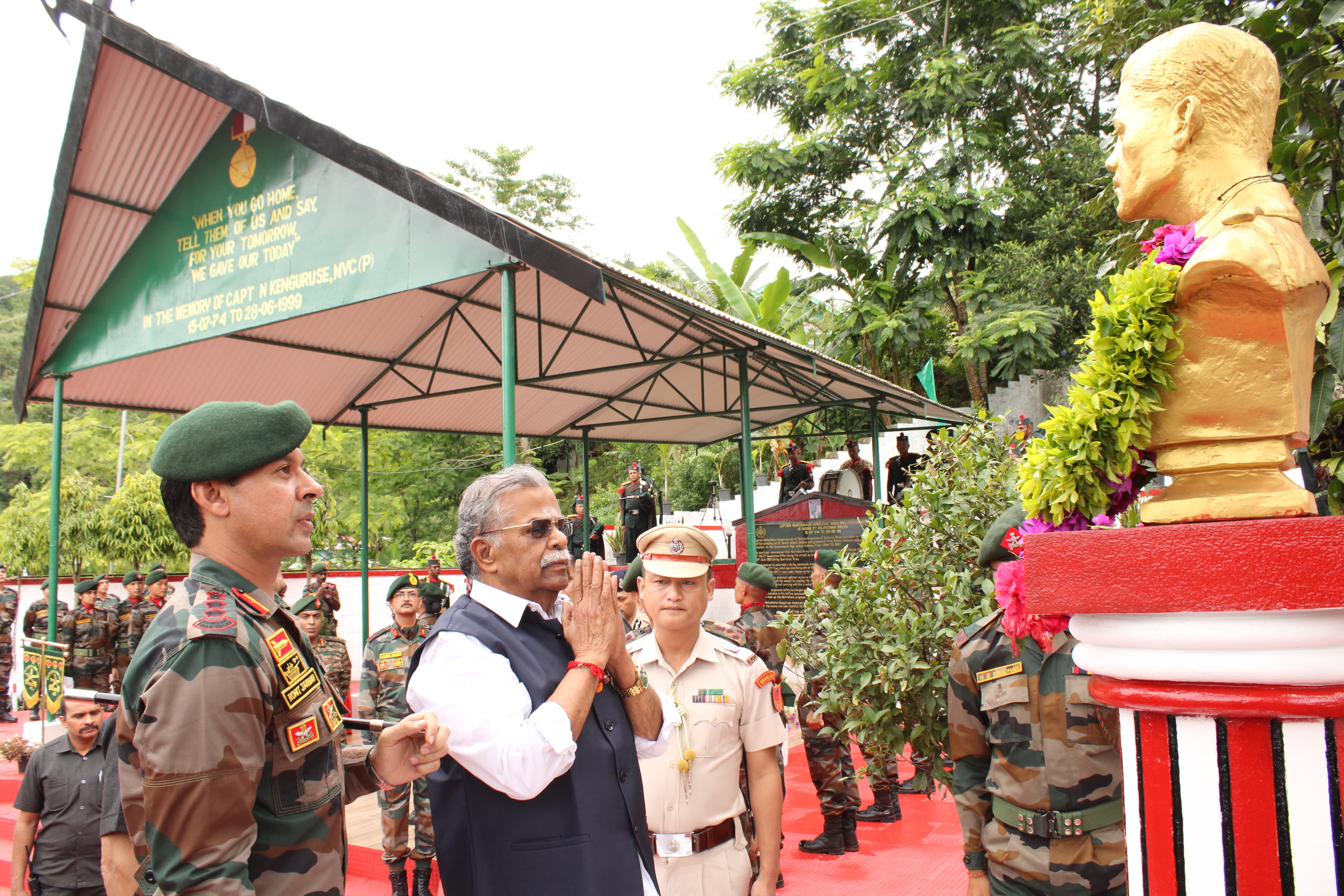 Indian military, Nagaland governor honor Naga war hero Captain N Kenguruse 