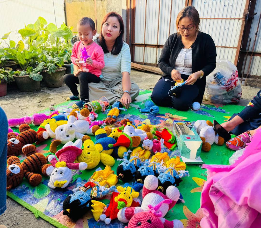 Crocheted dolls made by Manipur