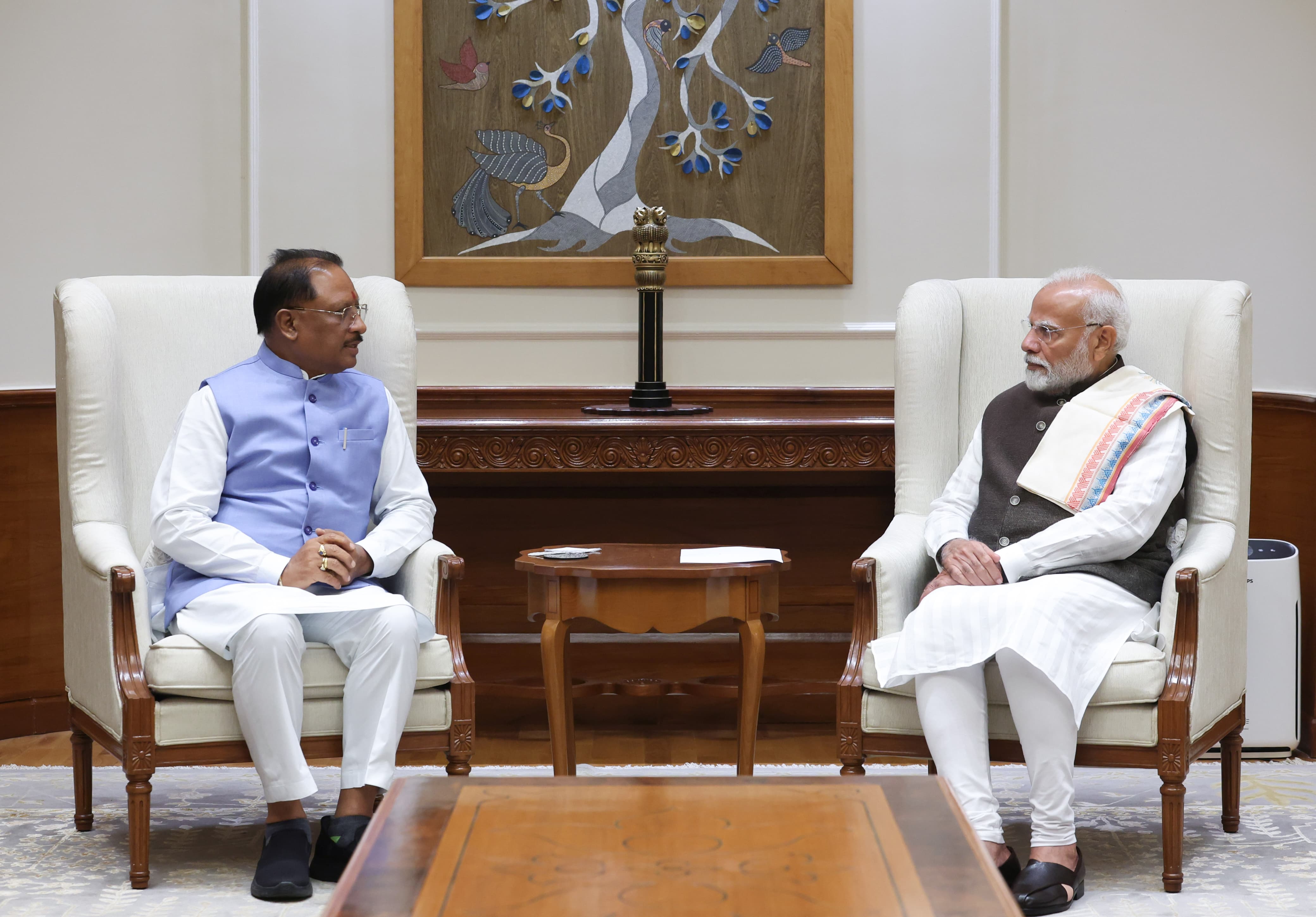 Chhattisgarh CM Vishnu Deo Sai meets PM Modi in national capital; provides update on development work in state